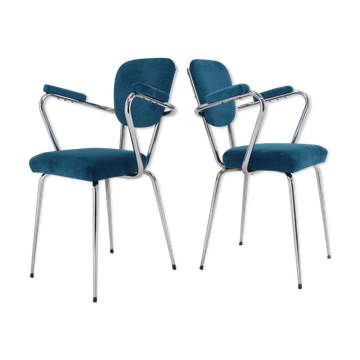1960s Pair of Italian Armchairs in Corduroy