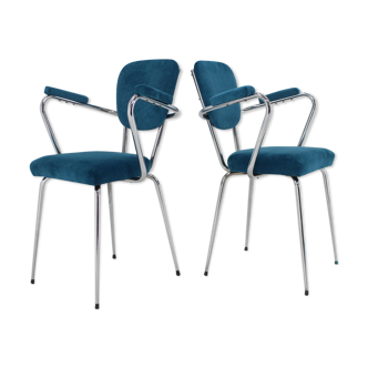 Paire de fauteuils italiens en velours côtelé années 1960