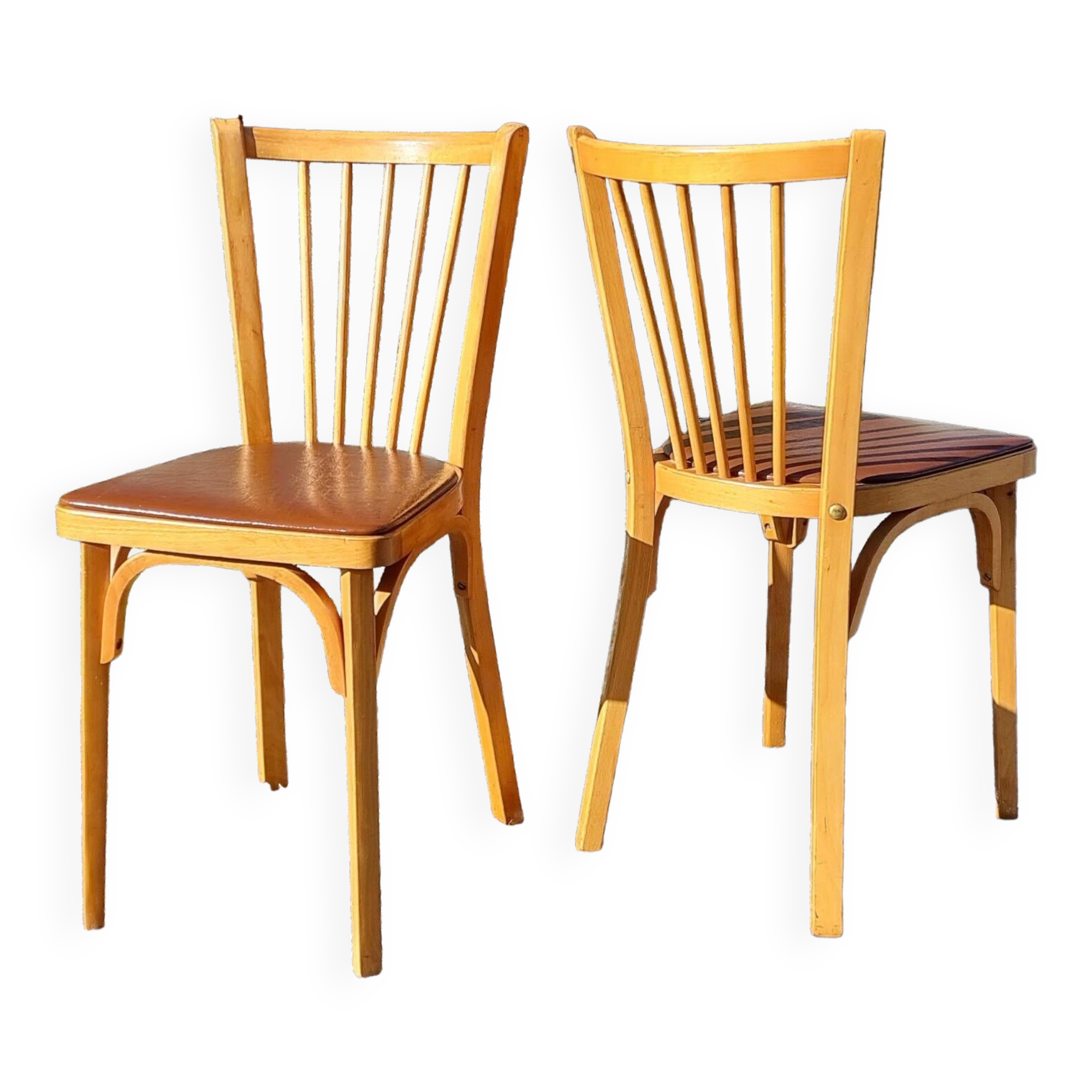 Pair of Baumann chairs n°53 from the 60s