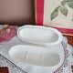 Soap dish, comb holder, ironstone, BFK, Lilac