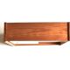 Wooden wall shelf with sliding mirror doors, 1970s