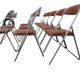 10 vintage skai and chrome metal folding chairs 1970
