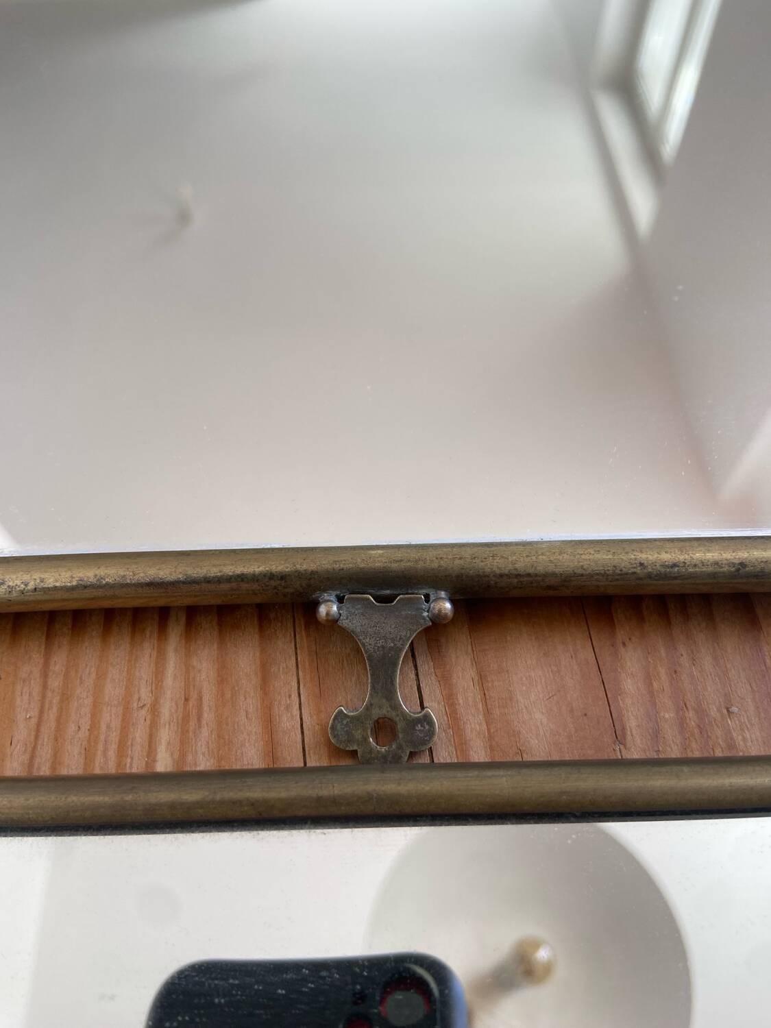 Metal triptych mirror from the 1950s