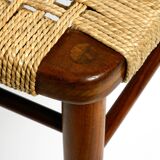 Two original 1960s Wilkhahn chairs made of walnut with wicker cane