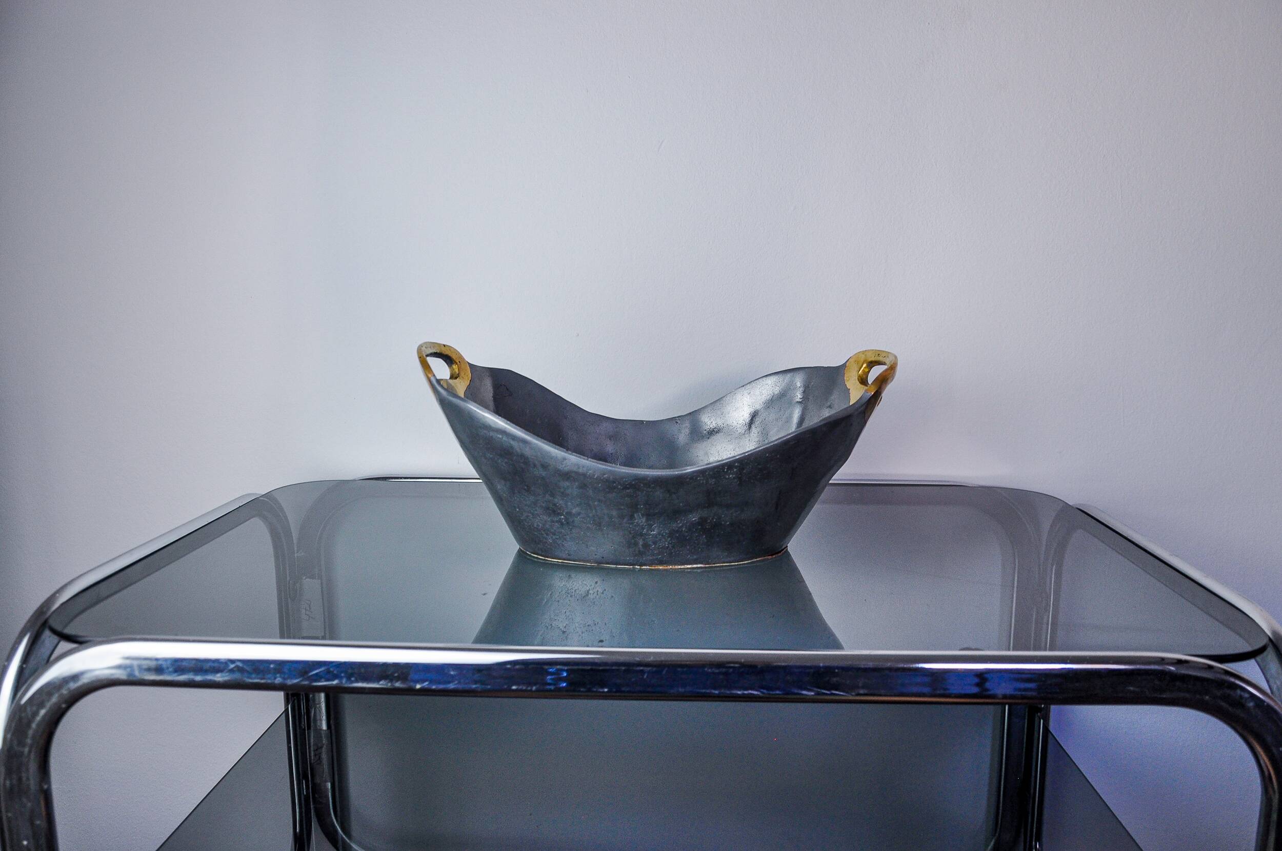 Brutalist centerpiece by Ardisur, Brass and aluminum, Spain, 1970