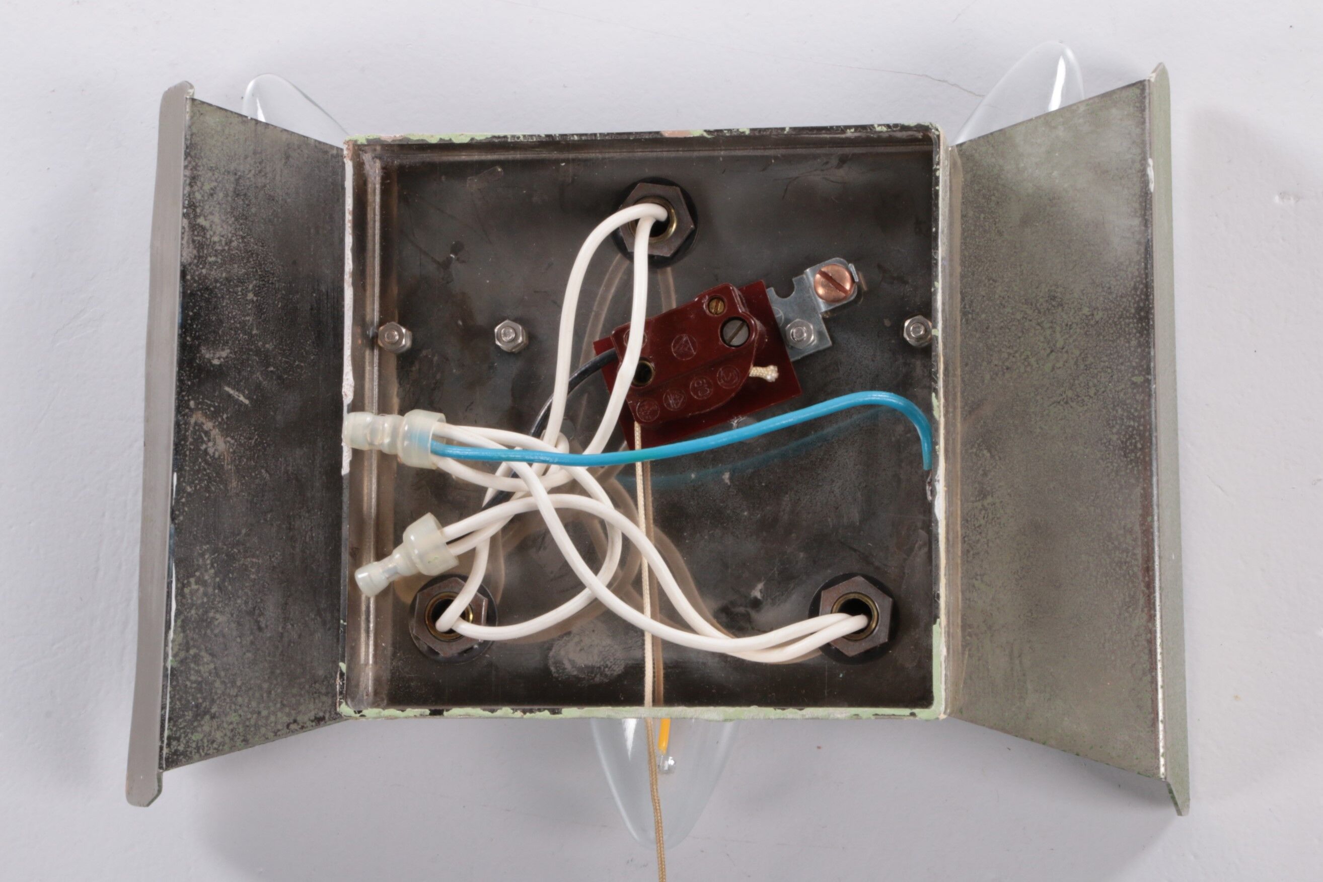 Wall lamp with ice glass made by J.T. Kalmar,1960s