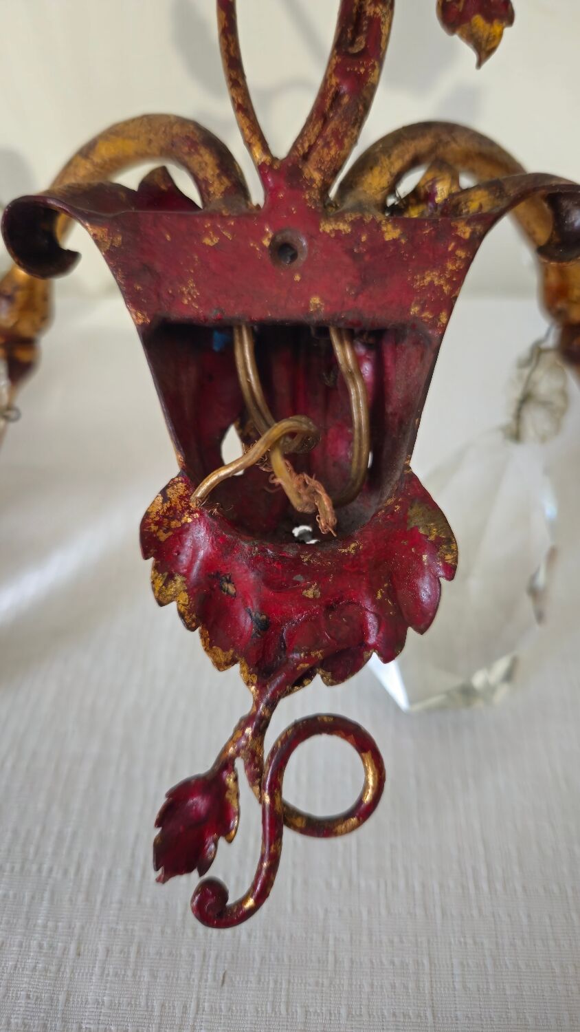 Wall sconce with pendants in Louis XV style