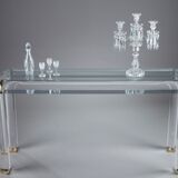 Console en plexiglas et laiton, maison roméo