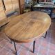 Large oval monastery table in solid oak, 19th century, 243×154cm