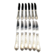 12 silver metal table knives model Rocaille