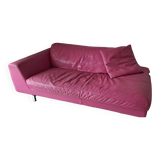 Canapé cuir rose fushia Roche Bobois