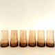 Set of 6 amber glasses from the 70s.