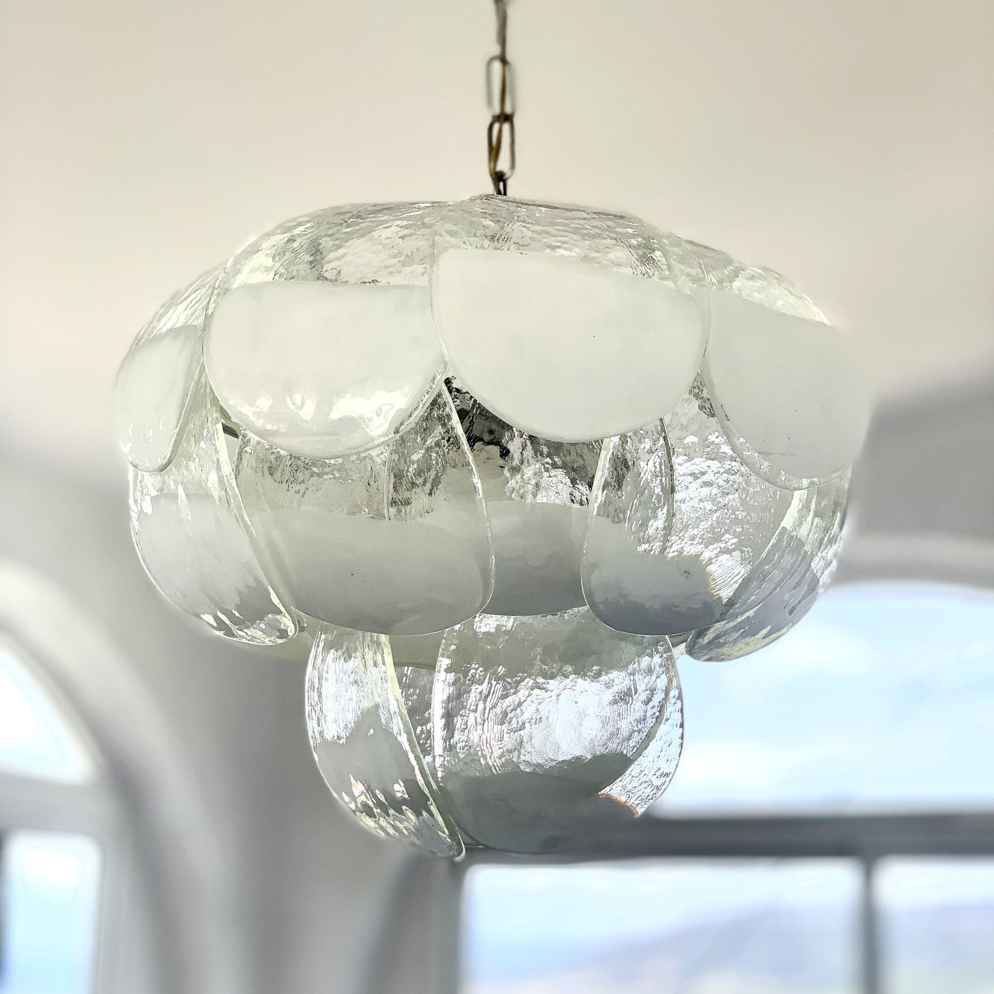 Murano glass petal chandelier by Carlo Nason for Mazzega