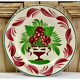 7 assiettes à dessert XIX Sarreguemines décor au pochoir