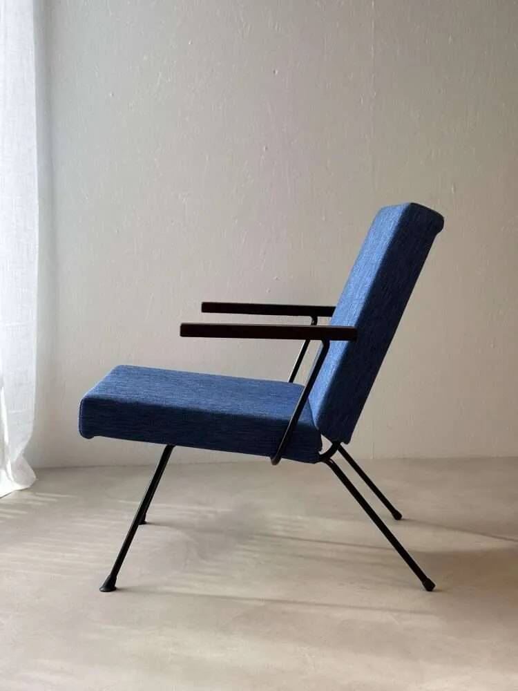 Gispen 1409 armchair André Cordemeyer petrol blue 1960s
