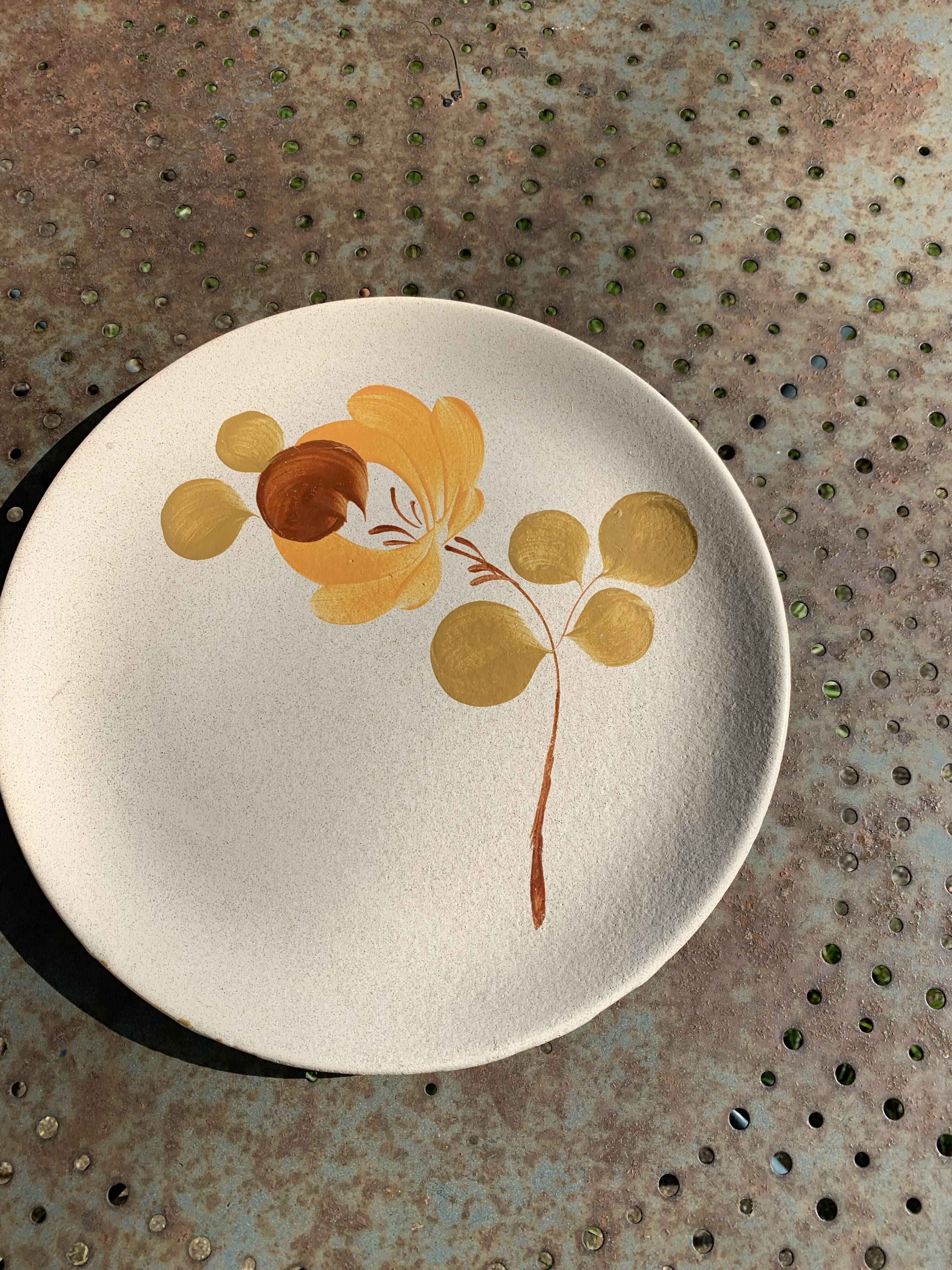 Loire ceramic cake dish 1713 Saint Amand earthenware France