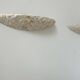 Pair of vintage stone sconces, natural beige, Italy 1979