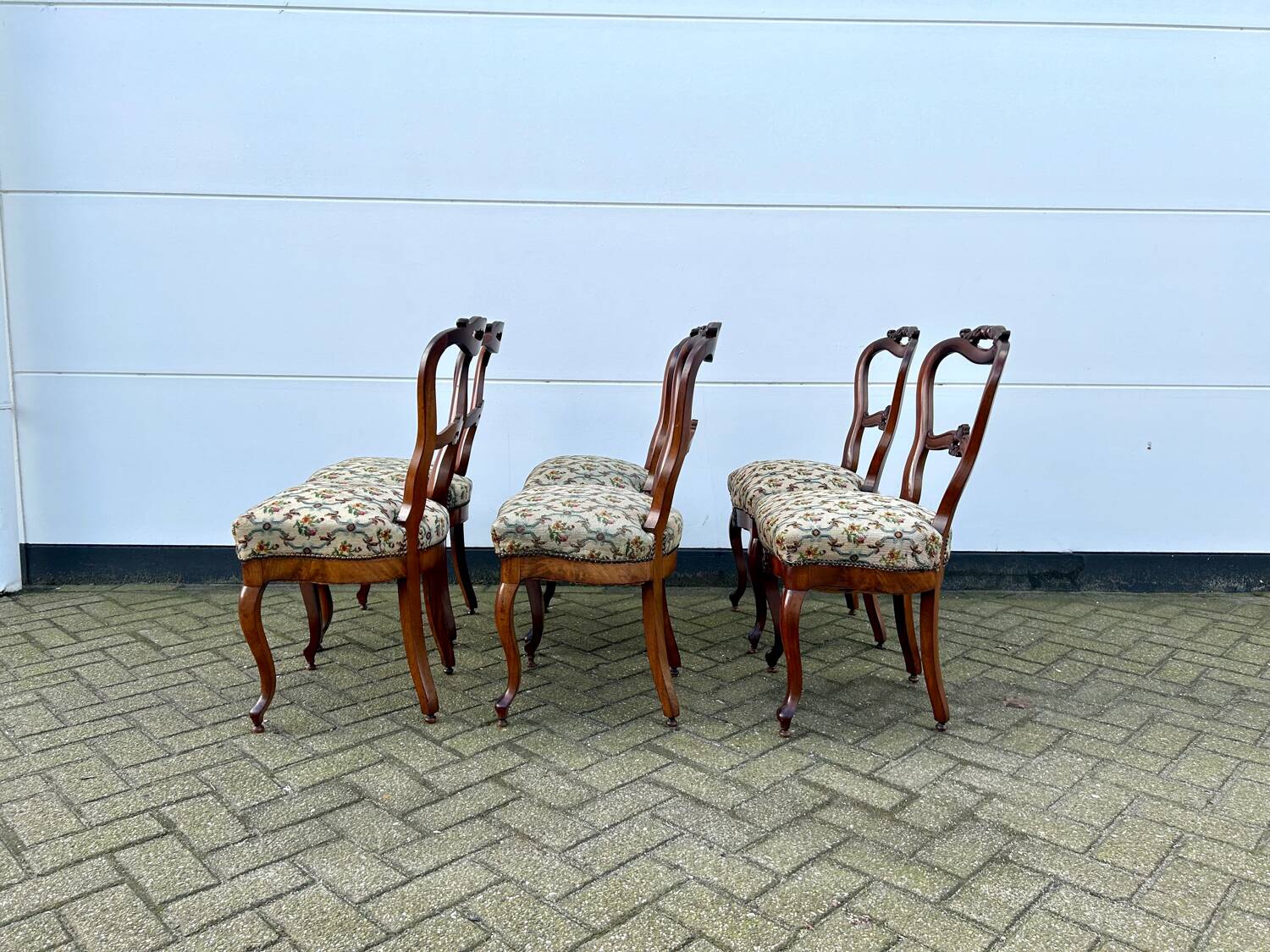 Six chaises de salle à manger anciennes en acajou