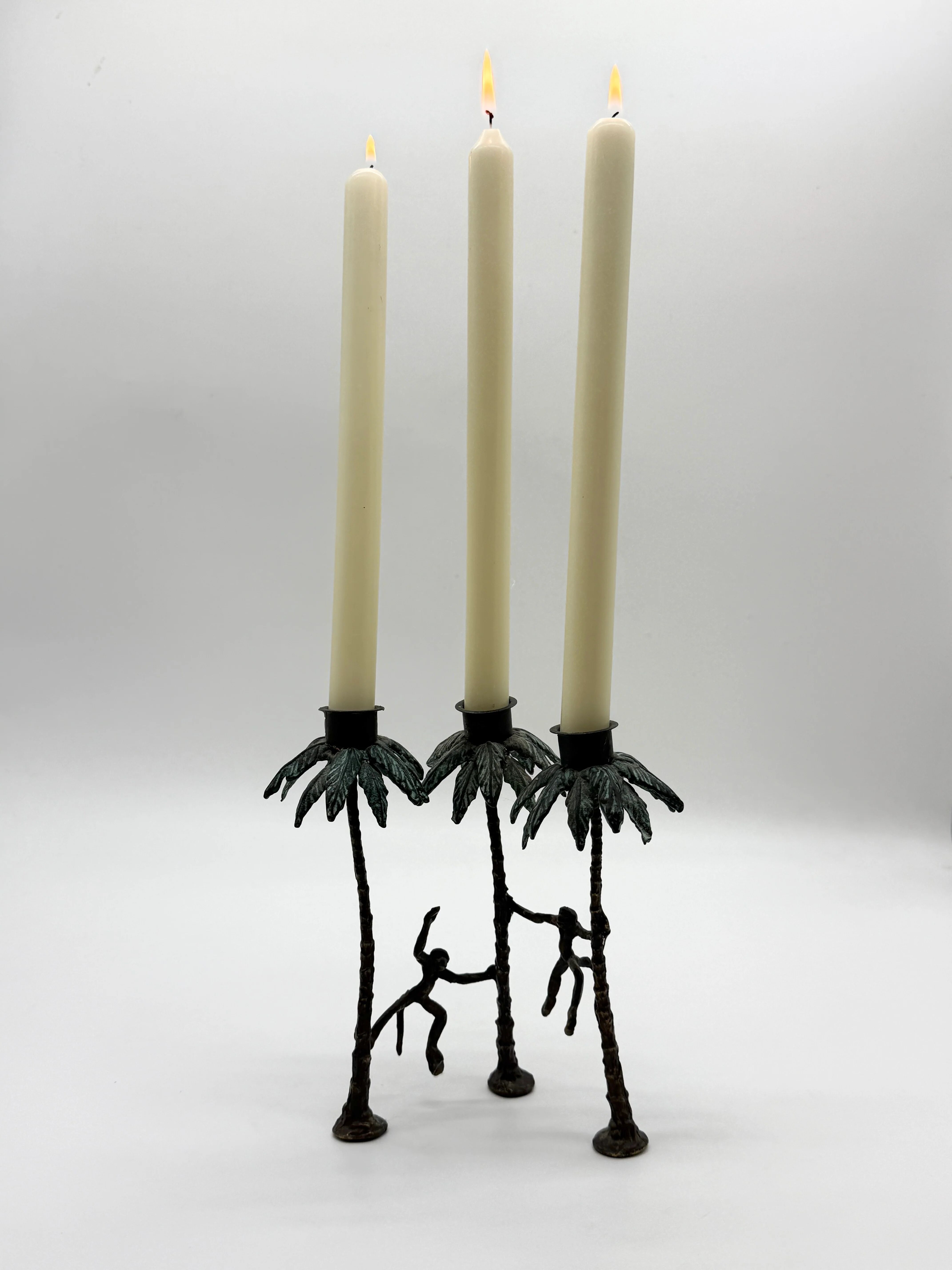 Chandelier "singe" en bronze patiné, 1970s