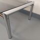 Vintage rectangular coffee table in smoked glass and chrome metal from the 1960s.