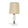 Vintage geometric glass lamp with beige and gold lampshade