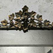 Large Wood and Patinated Stucco Mirror - Floral 1900s Period