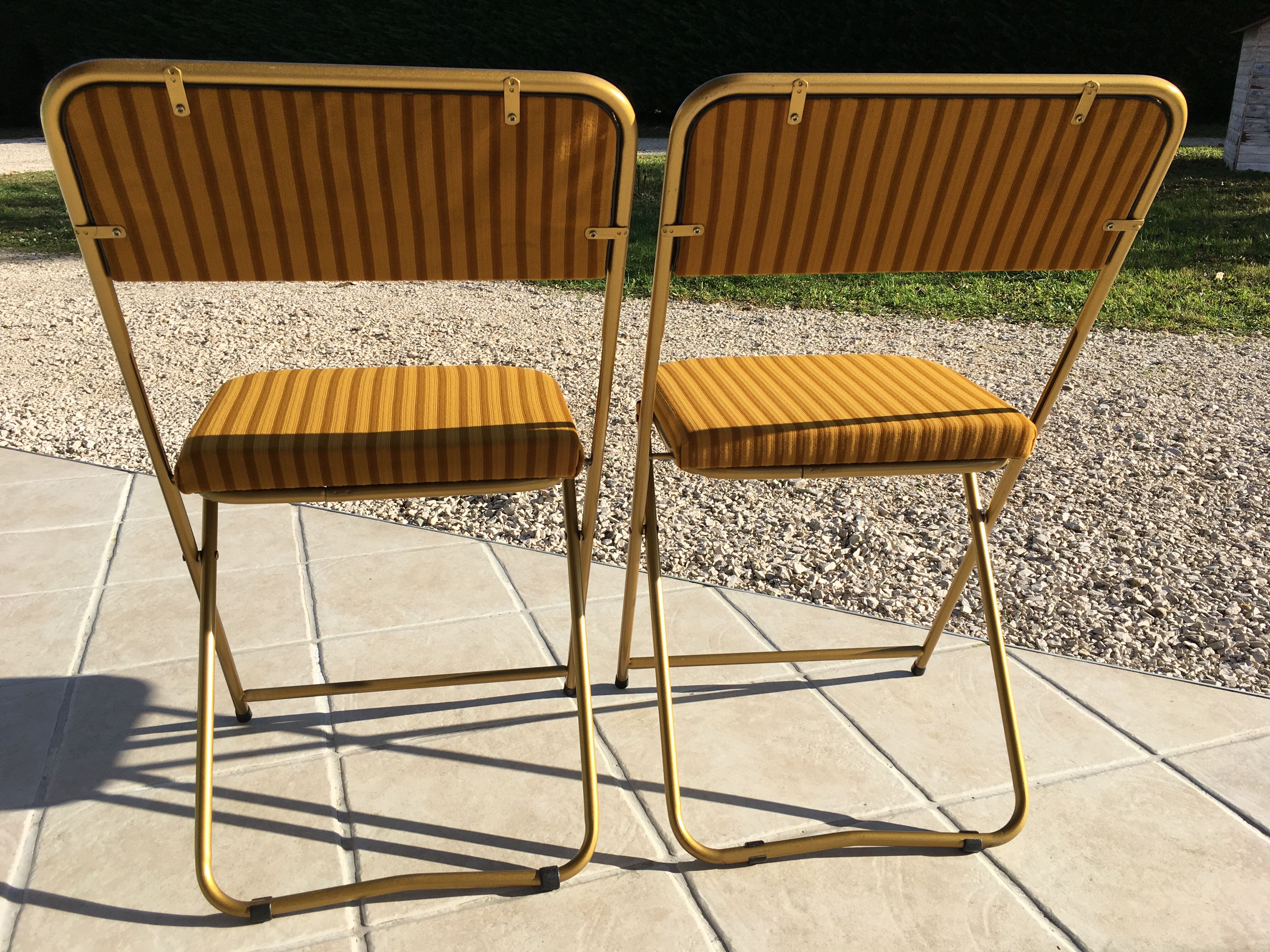 Lafuma foldable camping chair duo from the 50s/60s