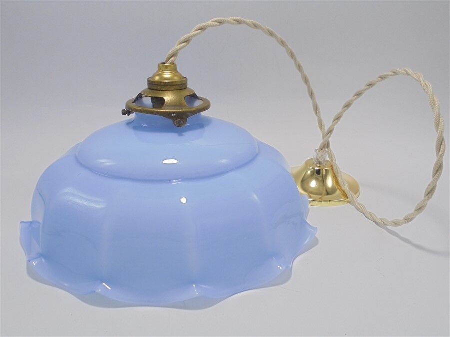 Blue opaline hanging lamp