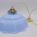 Blue opaline hanging lamp