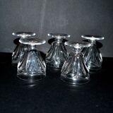Set of 5 talleyrand liqueur glasses in baccarat crystal 6cm flat ribs harcourt