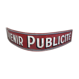 Unenamelled painted sheet metal plaque “Avenir Publicité”