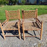Wood and Rope Armchairs