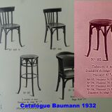 Baumann domestic stool No. 92 circa 1930, curved wood, bistro