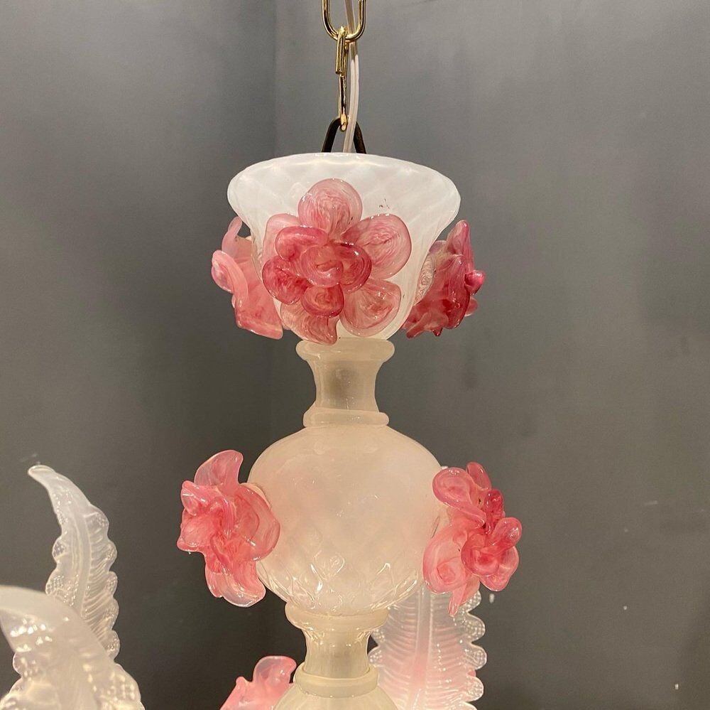 Venetian Murano glass flower chandelier, 1960s