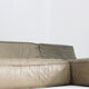 Vintage modular green leather sofa by Verzelloni Italy 1990s