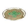 Plateau florentin en résine peint à la main de forme circulaire