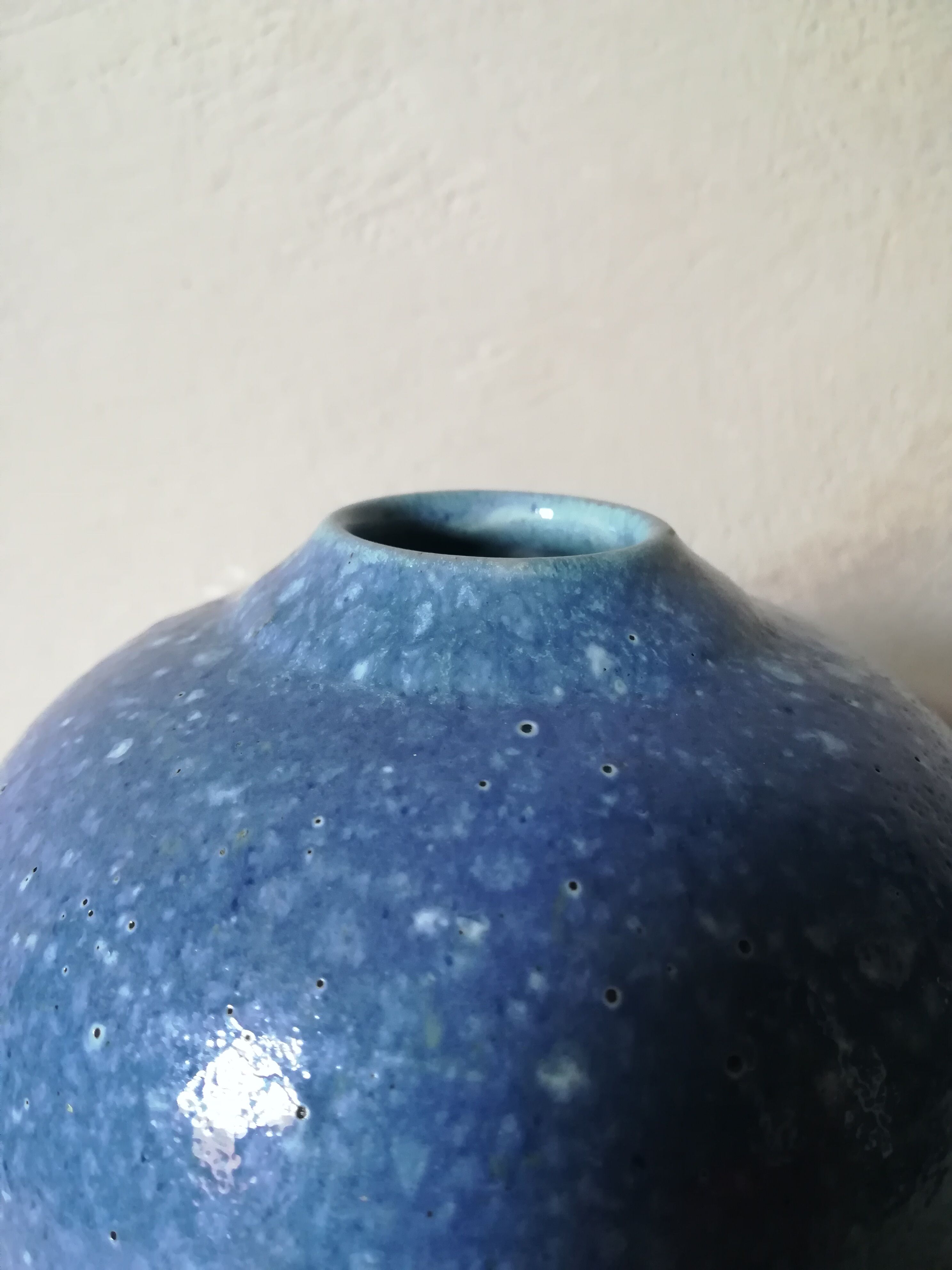 Blue ball vase