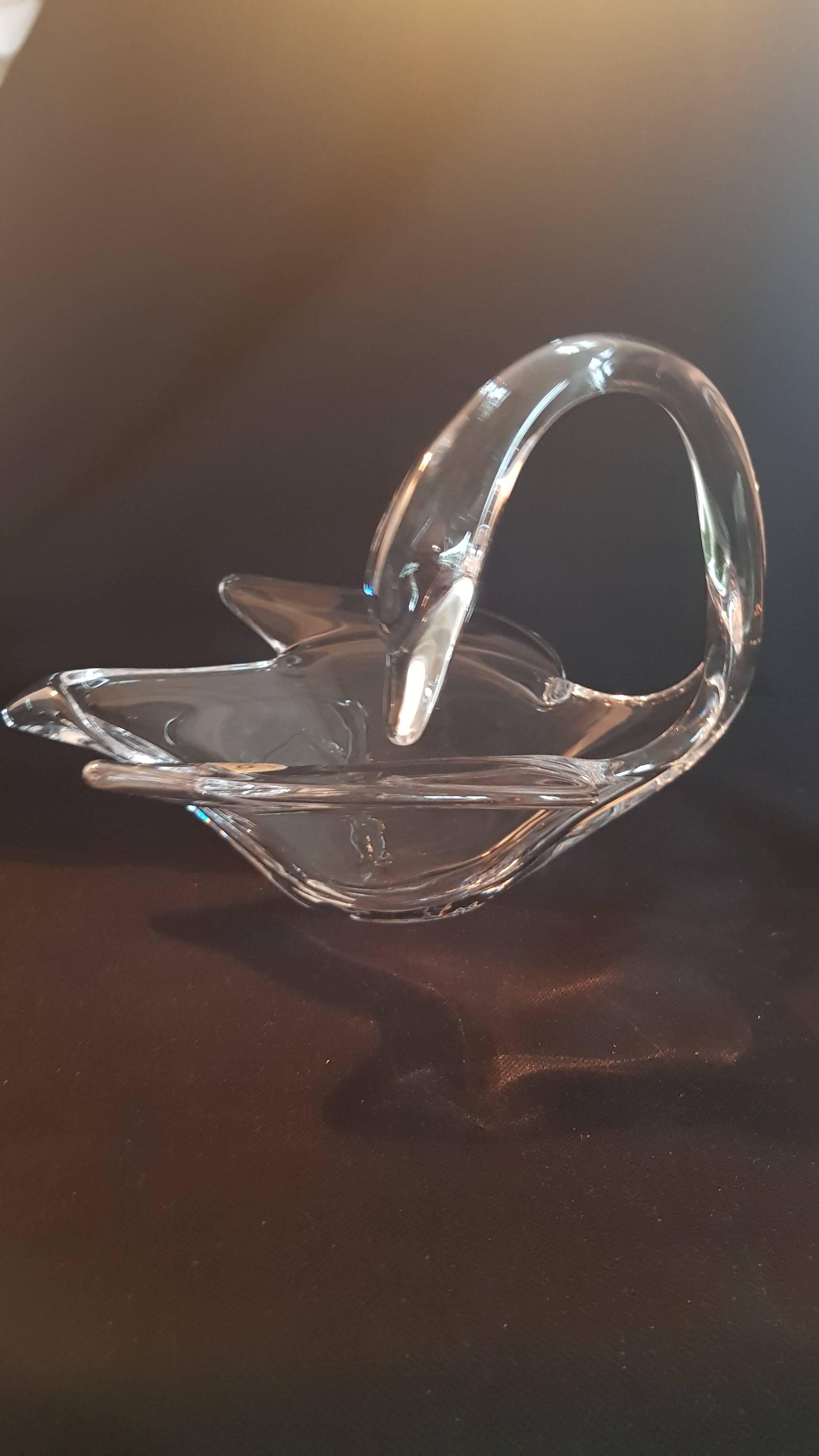 Coupe Vide-poche cristal de Vannes Le Châtel en forme de Cygne