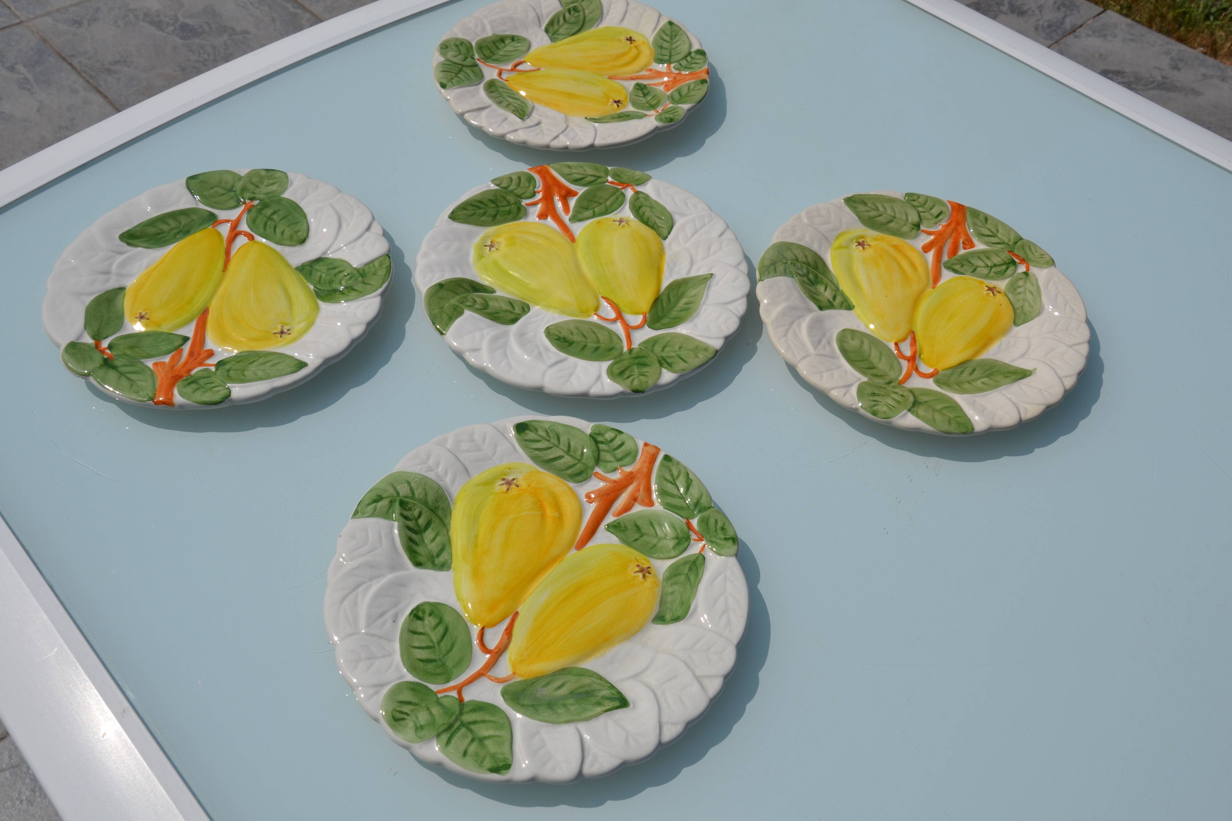 Dessert plates "lemon" in slipware