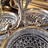 Silver-plated metal and crystal aperitif service