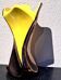 Bicolour yellow and black vase, vintage seventies design, Ceramidi