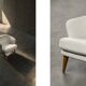 Low Mid-Century Scandinavian Modern Oak & Fabric Armchair with Rounded Back