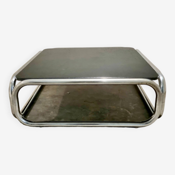 1970s Modern Tubular Chrome Coffee Table