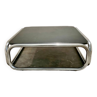 1970s Modern Tubular Chrome Coffee Table