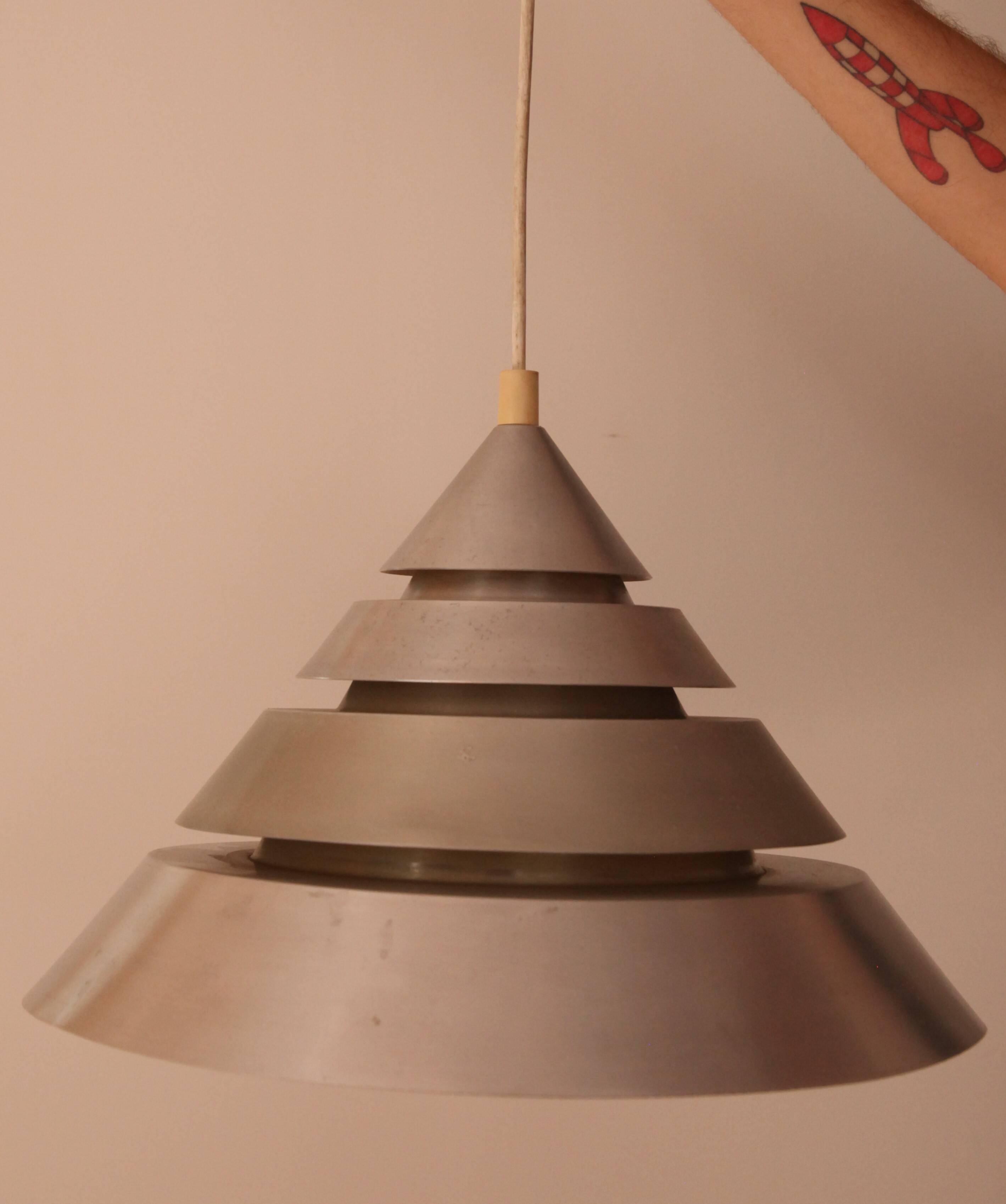 Space Age Brushed Metal Pendant Light
