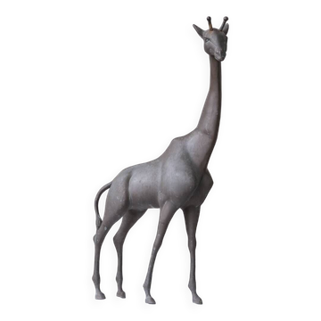 Objet girafe mid-century en laiton patiné, france