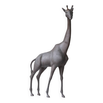 Objet girafe mid-century en laiton patiné, france