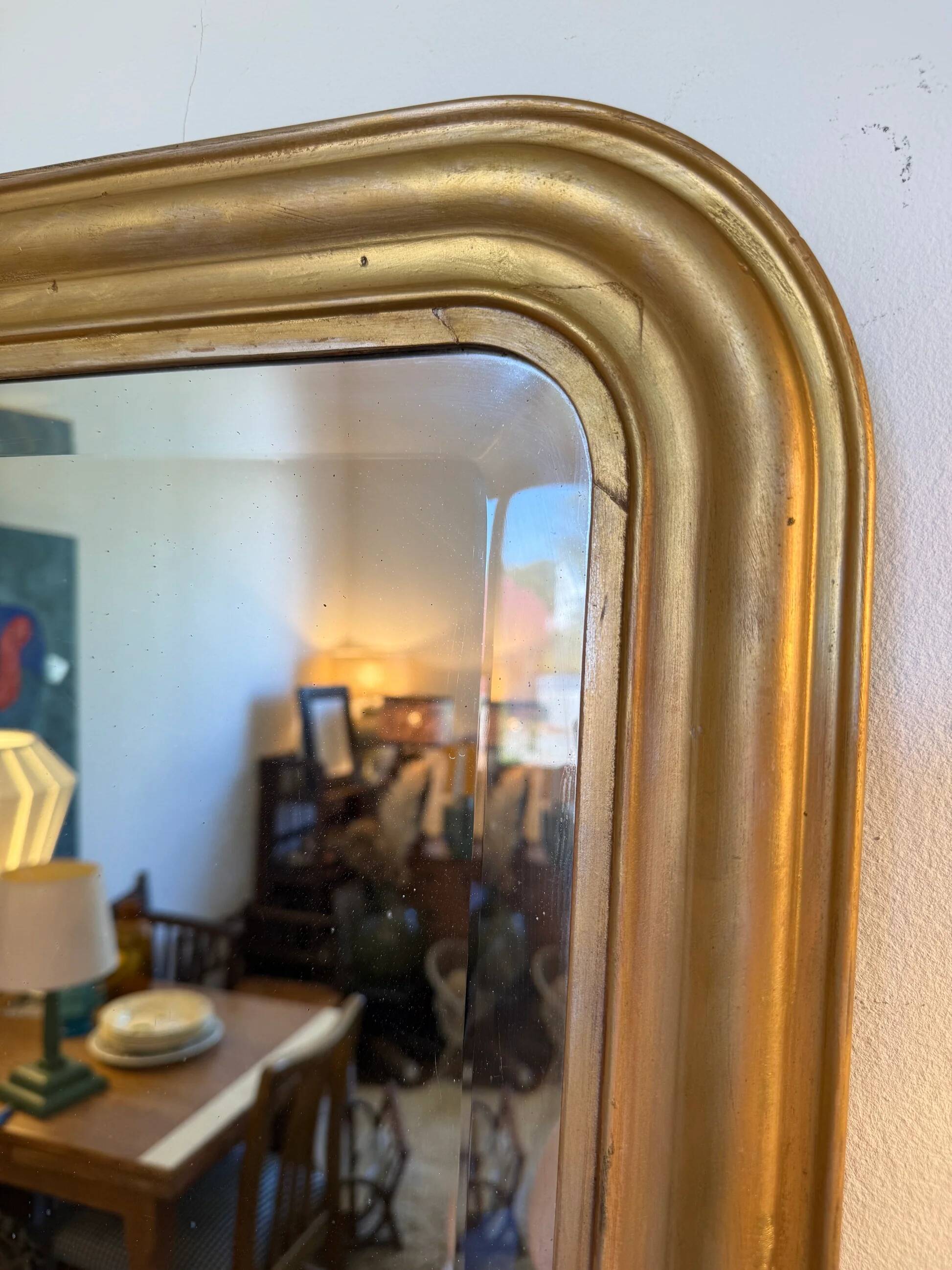 Vintage Louis Philippe mirror with antique gold beveled glass