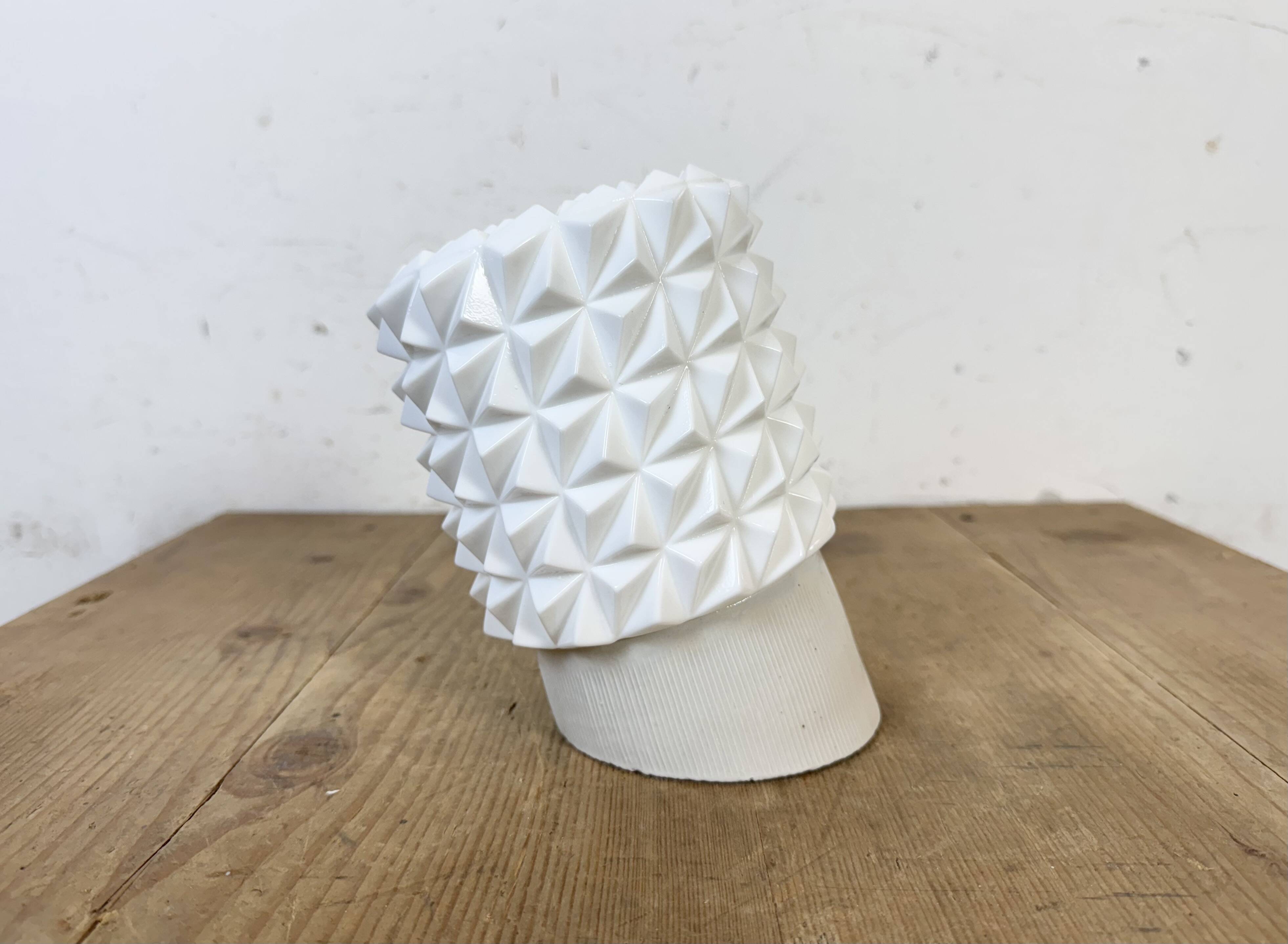Vintage White Porcelain Wall Light, 1970s