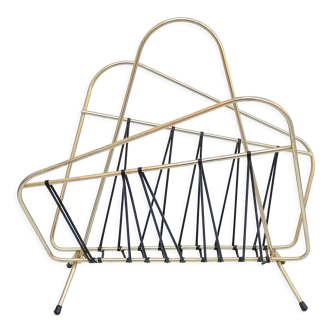 Magazine holder vintage brass wire and scoubidou 1950